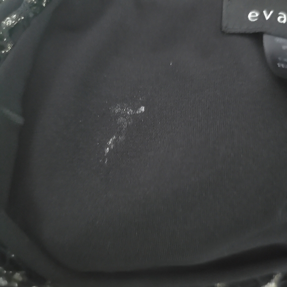 Eva Varro Black With Gold Midi Stretch Dress Women's Size‎ Medium - Picture 5 of 5